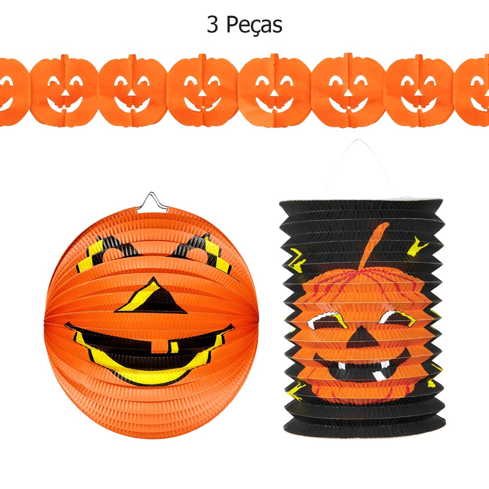 Kit Decorativo Aboboras Halloween