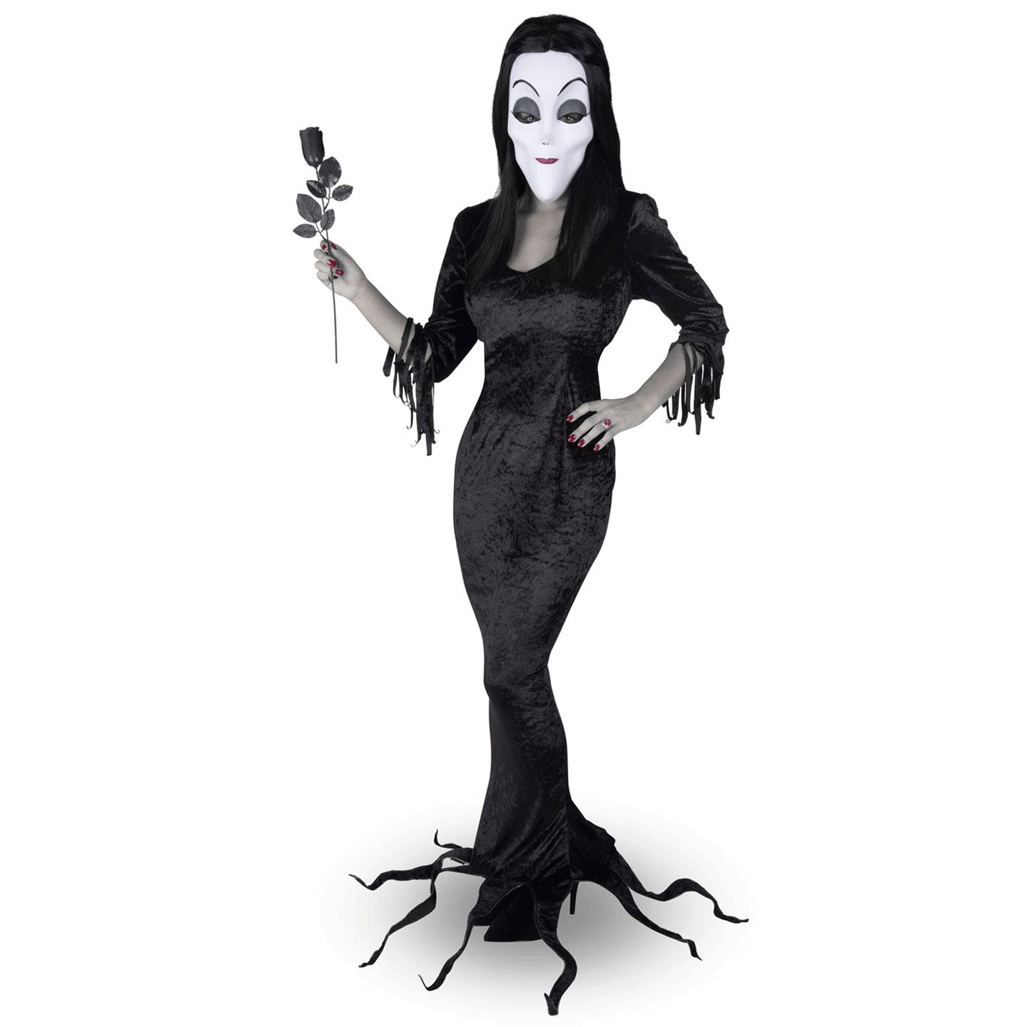 Fato Morticia Addams com Mscara