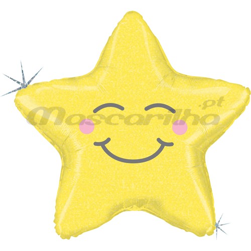 Balo Foil Estrela Sorridente 66cm