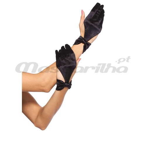 Luvas Cut out Cetim Preto