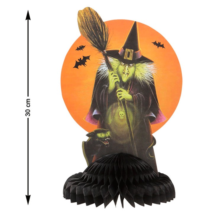 Decorao de Mesa Bruxa Halloween 30cm