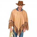 Poncho Castanho com Franjas