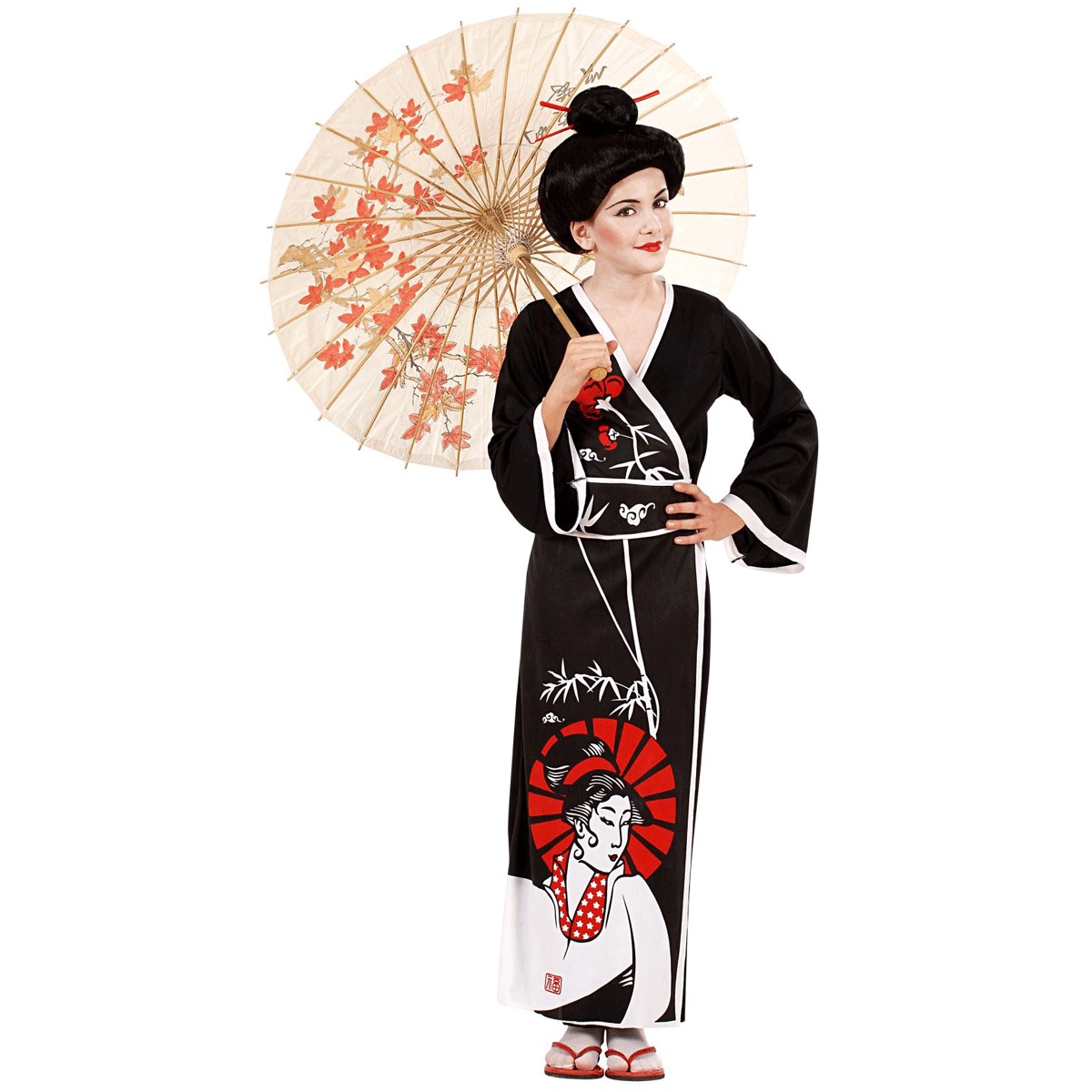 Fato Geisha Elegante Menina