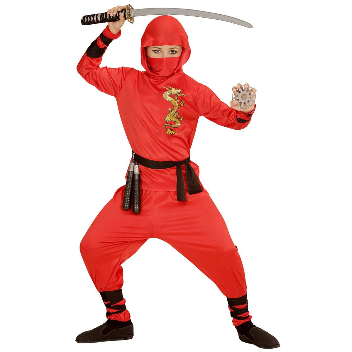 Fato Drago Ninja Vermelho Menino